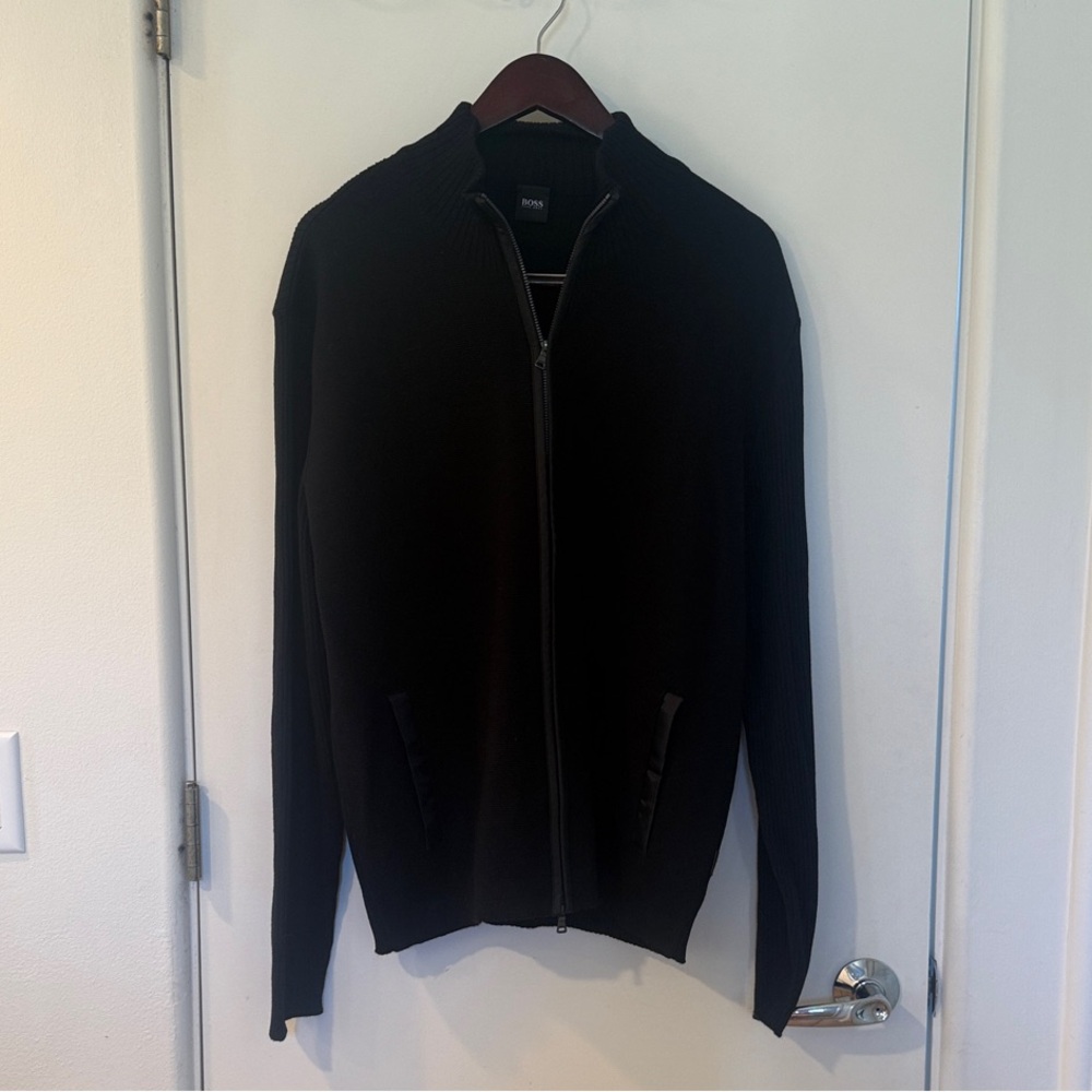 Hugo Boss Black Full-Zip Men's wool zip cardigan